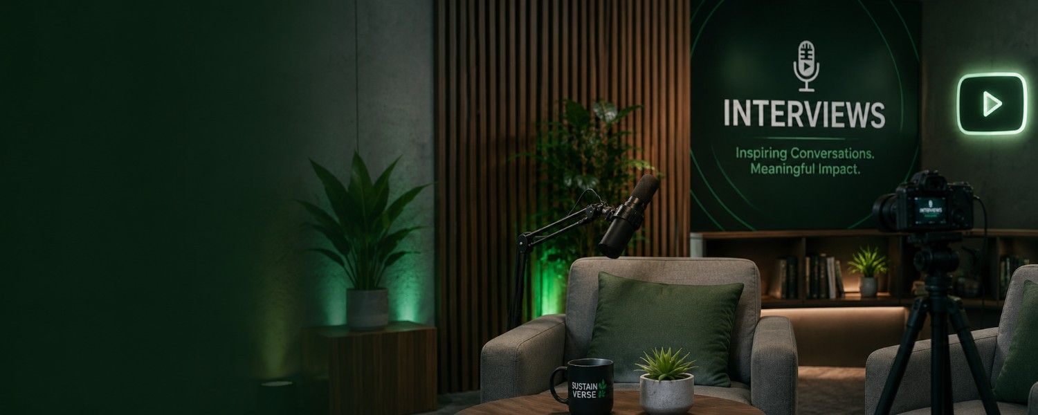 Sustainability leader in conversation with an interviewer